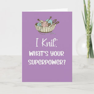 Cute Pink Knitting Cards Yarn Knitter For Her