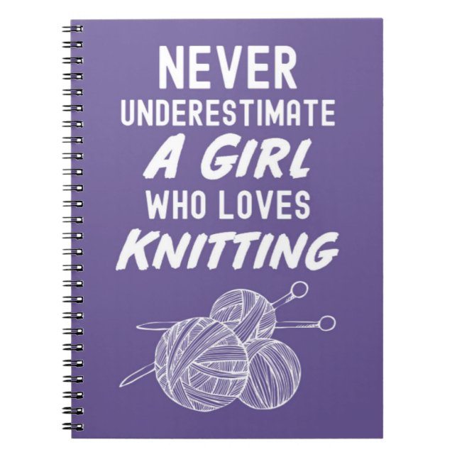 Cute Pink Knitting Gifts For Kids Notebook (Front)
