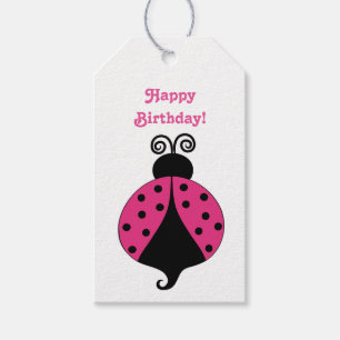 Cute Pink Lady Bug Gift Tags