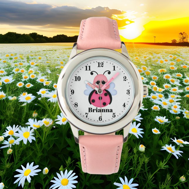Cute pink ladybug add name watch (Creator Uploaded)