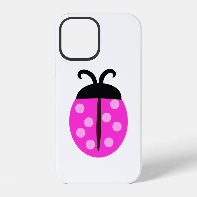 Cute Pink Ladybug iPhone Case (Back)