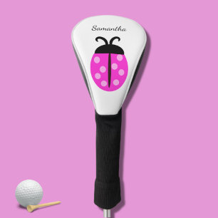 Cute Pink Ladybug Name Golf Head Cover