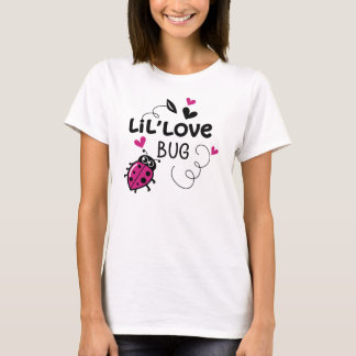 Cute Pink Ladybug with Hearts on White Background T-Shirt