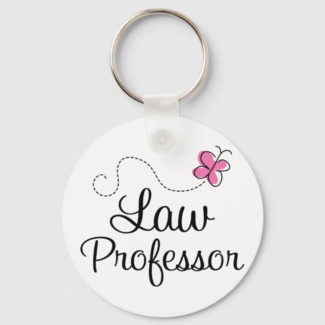 Cute Pink Law Professor Key Ring (Front)