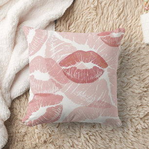 Cute Pink Lip Imprint Kiss  Cushion