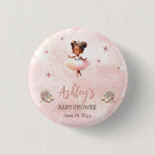 Cute Pink Little Ballerina Tutu Girl Baby Shower 3 Cm Round Badge