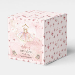 Cute Pink Little Ballerina Tutu Girl Baby Shower Favour Box