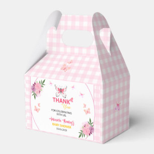Cute Pink Little Butterfly Baby Shower Thank You Favour Box