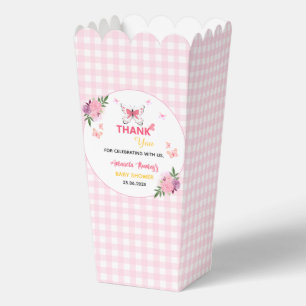 Cute Pink Little Butterfly Baby Shower Thank You Favour Box
