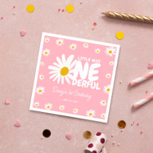 Cute Pink Little Miss ONEderful Daisy 1st Birthday
