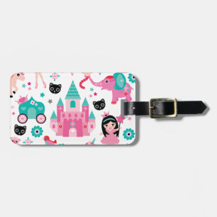 Cute Pink Little Princess Unicorn Magical Pattern Luggage Tag
