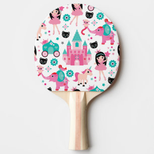 Cute Pink Little Princess Unicorn Magical Pattern Ping Pong Paddle