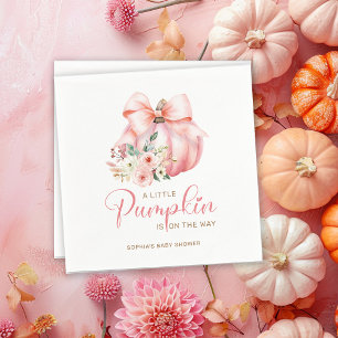 Cute Pink Little Pumpkins Baby Shower Napkin