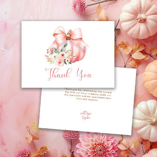 Cute Pink Little Pumpkins Baby Shower Thank You Card