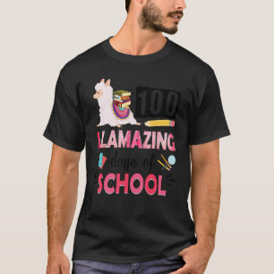 Cute Pink Llama 100th Day of School 100 Days No Pr T-Shirt