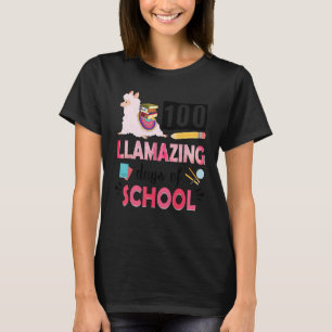 Cute Pink Llama 100th Day of School 100 Days No Pr T-Shirt