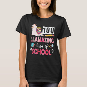 Cute Pink Llama 100th Day of School 100 Days No Pr T-Shirt