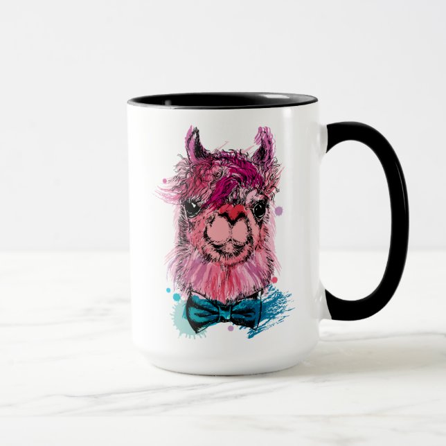 Cute Pink Llama Mug (Right)