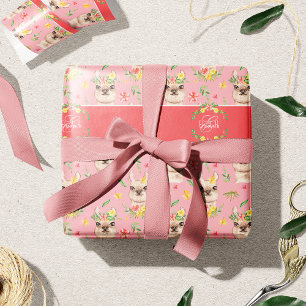 Cute Pink Llama Pattern for Little Girls Wrapping Paper