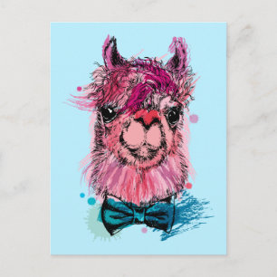 Cute Pink Llama Postcard