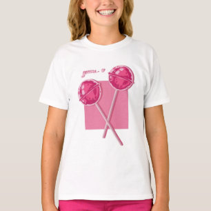 Cute Pink Lollipops Girls Graphic T-Shirt