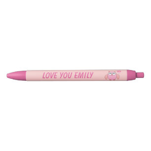 Cute Pink Love You Owl Custom Pen