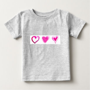 Cute Pink Lovely Hearts Pattern Baby T-Shirt