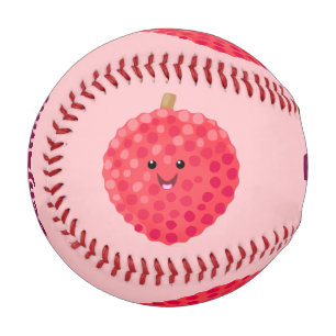 Cute pink lychee cartoon illustration
