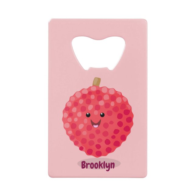 Cute pink lychee cartoon illustration (Front)