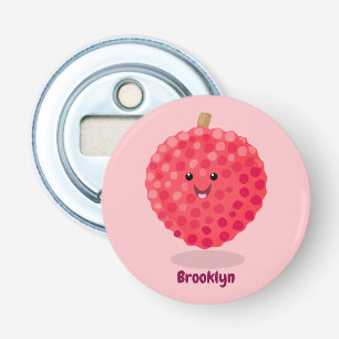 Cute pink lychee cartoon illustration bottle opener