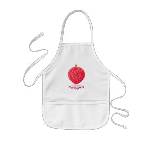 Cute pink lychee cartoon illustration kids apron