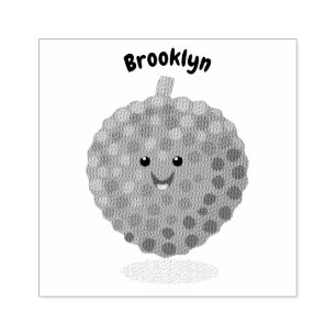 Cute pink lychee cartoon illustration rubber stamp