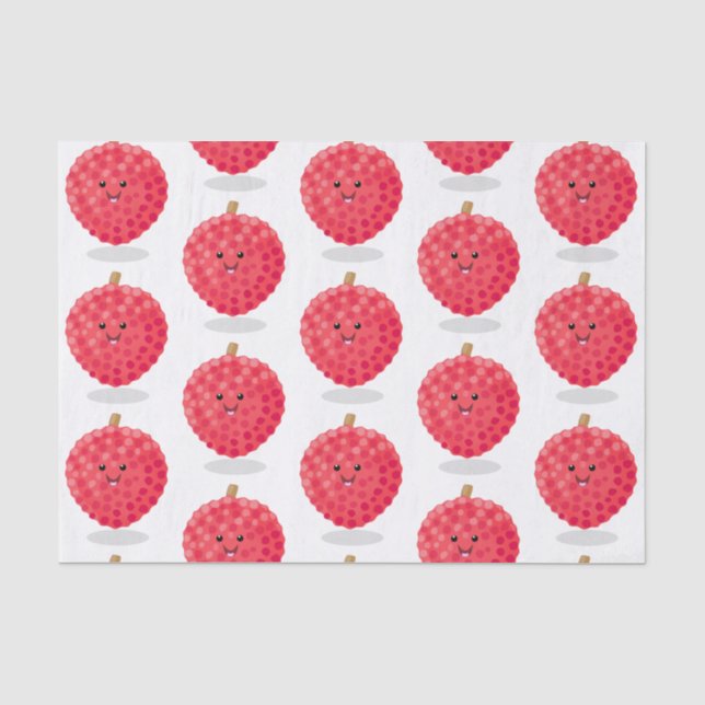 Cute pink lychee cartoon illustration tissue paper (Front)