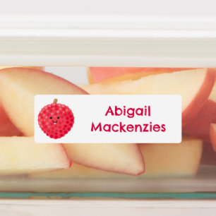 Cute pink lychee fruit cartoon personalised