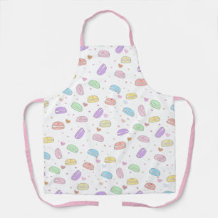 Cute Pink Macarons Heart All-Over Print Apron
