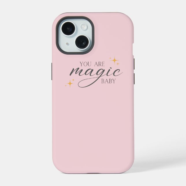 Cute Pink Magic Affirmation  iPhone 15 Case (Back)