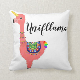 Cute Pink Magical Unicorn Flamingo Llama Unifllama Cushion