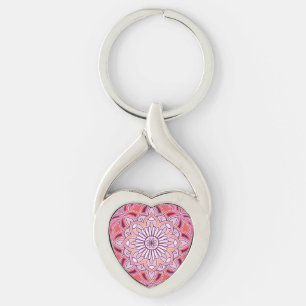 cute pink mandala key ring