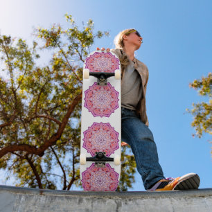cute pink mandala skateboard