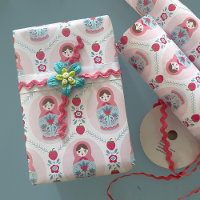 Cute Pink Matryoshka Nesting Doll Wrapping Paper