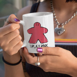 Cute Pink Meeple Drawing Board Game Cup Mug