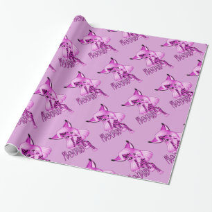 Cute Pink Meow Tiger Cat Wrapping Paper