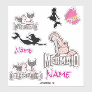 Cute Pink Mermaid Girl Sticker