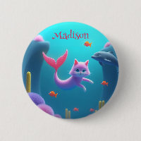 Cute Pink Mermaid Kitten
