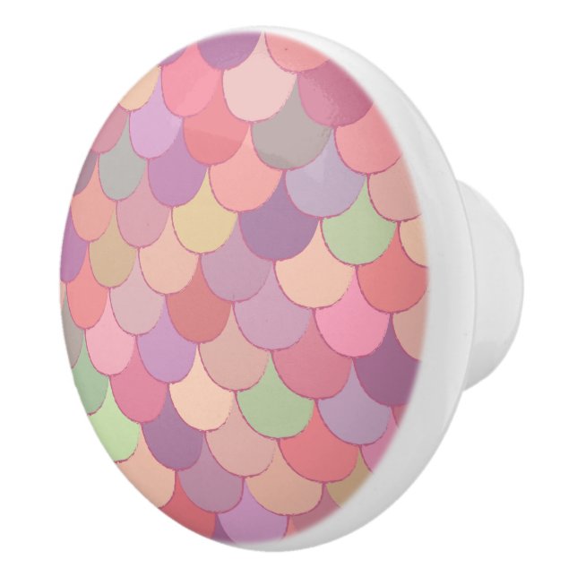 Cute Pink Mermaid Scales Ceramic Knob (Right)