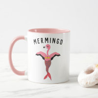 Cute Pink Mermingo Flamingo Mermaid Bird Creature