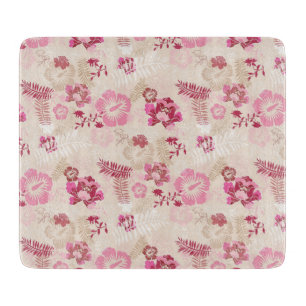 Cute pink modern flowers pattern High-Top sneakers Cutting Board