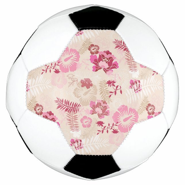 Cute pink modern flowers pattern High-Top sneakers Football (Front)