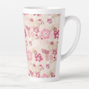 Cute pink modern flowers pattern High-Top sneakers Latte Mug