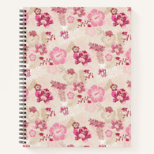 Cute pink modern flowers pattern High-Top sneakers Notebook